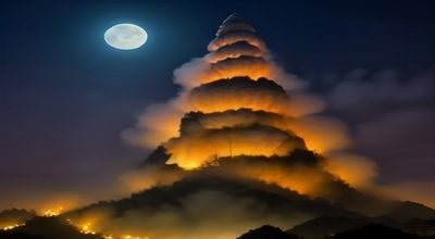 西甲国家德比皇马对巴萨赛事预告图，伯纳乌球场夜景灯光璀璨，星空体育官网独家直播